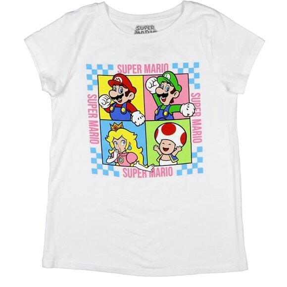 Girls Short-Sleeve Super Mario Bros Licensed Graphic T-Shirt for Girls Tee - Picture 2 of 2